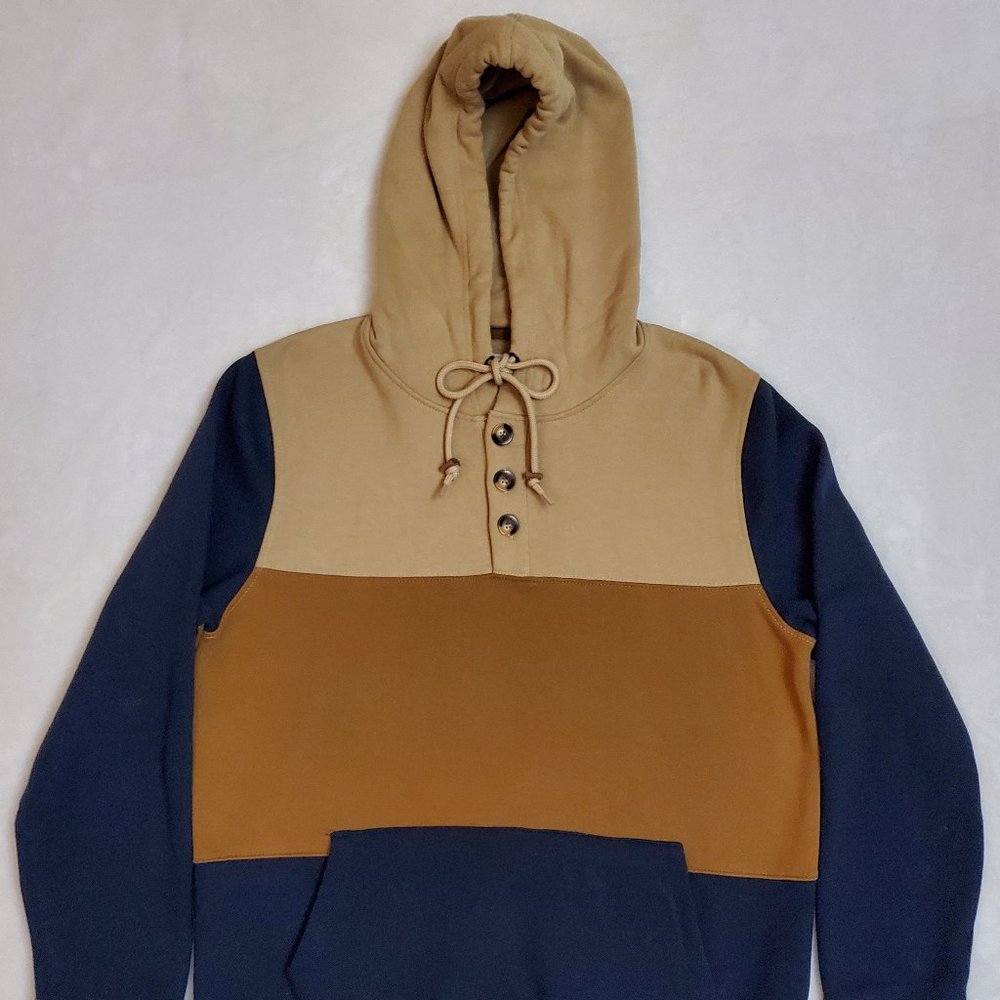 Dravus Men's Quarter Button Tri-Color Hoodie